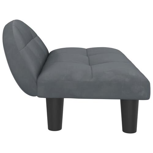 Hundeseng 70x52x33 cm velour mørkegrå
