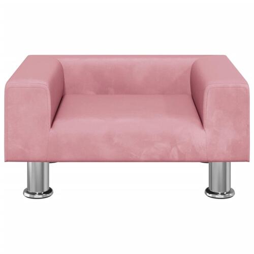 Hundeseng 50x40x26,5 cm velour lyserød