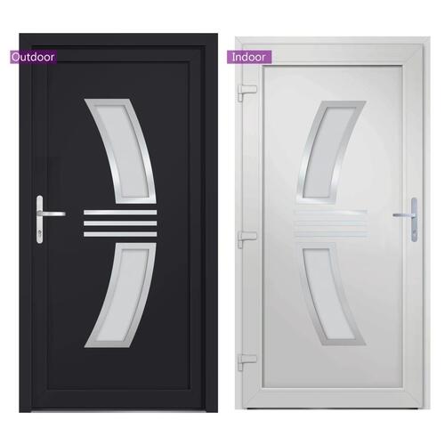 Hoveddør 98x200 cm PVC antracitgrå