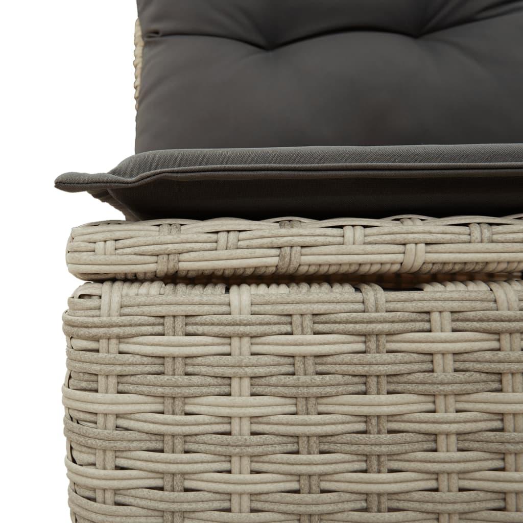 2-personers havesofa med hynder polyrattan lysegrå