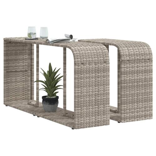 Opbevaringshylder 2 stk. polyrattan lysegrå