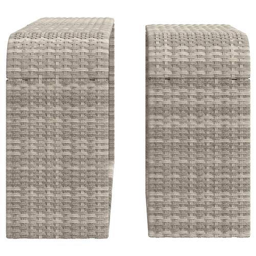 Opbevaringshylder 2 stk. polyrattan lysegrå