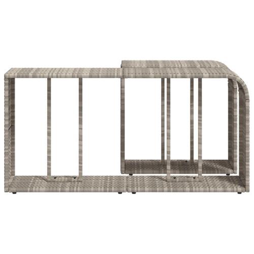 Opbevaringshylder 2 stk. polyrattan lysegrå