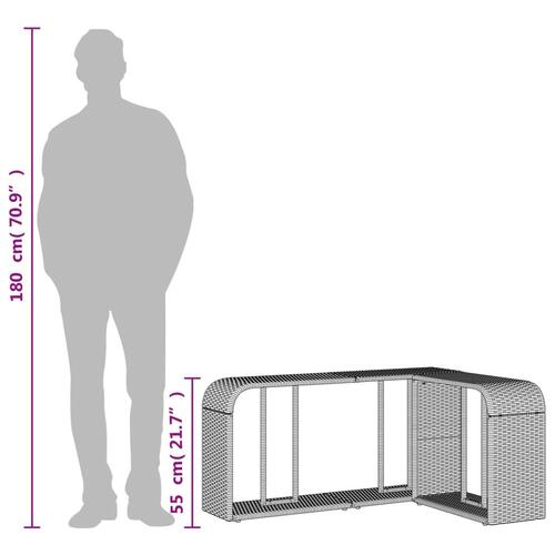 Opbevaringshylder 2 stk. polyrattan lysegrå