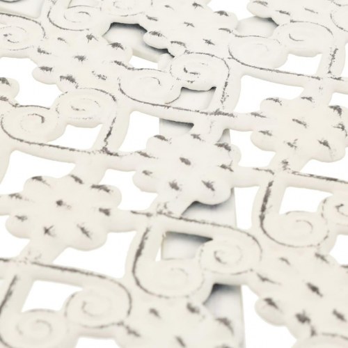 Bistrobord i vintagestil rund metal 40 x 70 cm hvid