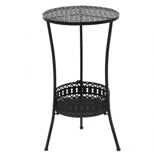 Bistrobord i metal med bundkurv - Ø40 × H70 cm, sort