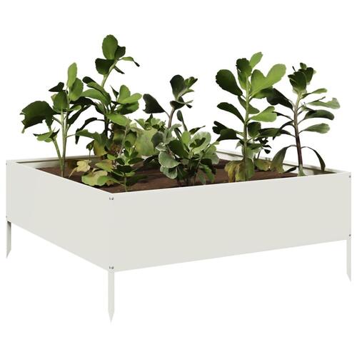 Højbed 100x100x25 cm stål hvid