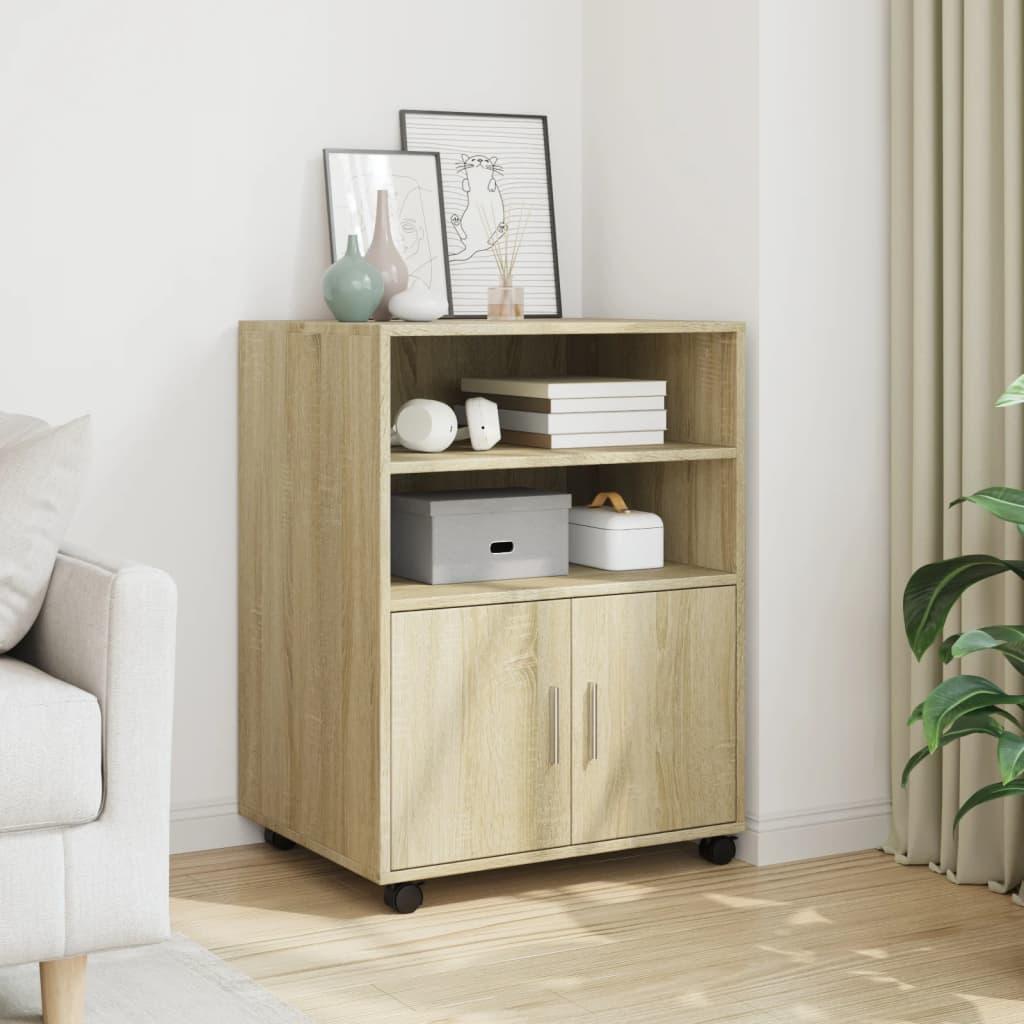 Rullebord 60x48x81 cm konstrueret træ sonoma-eg