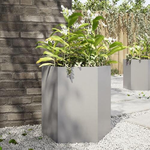 Plantekrukke 46x40x45 cm sekskantet rustfrit stål
