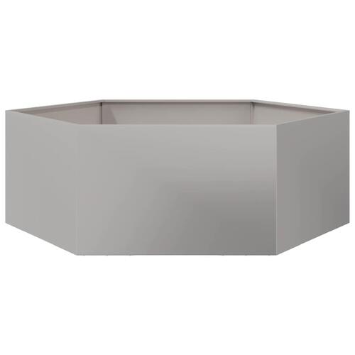 Plantekasse 138x120x45 cm sekskantet rustfrit stål
