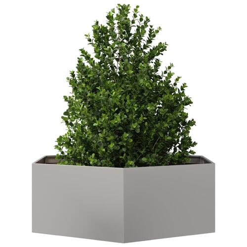 Plantekasse 138x120x45 cm sekskantet rustfrit stål