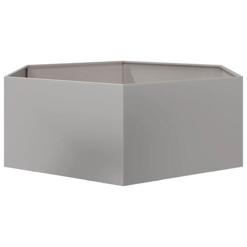Plantekasse 138x120x45 cm sekskantet rustfrit stål