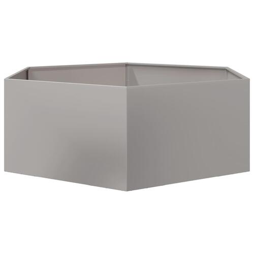 Plantekasse 138x120x45 cm sekskantet rustfrit stål