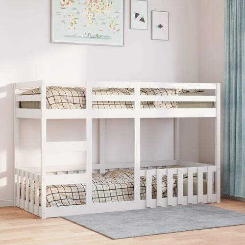 Køjeseng 90x190 cm massivt fyrretræ hvid