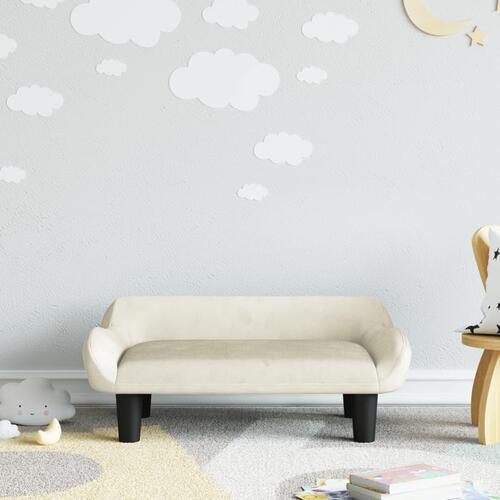 Sofa til børn 70x40x24 cm velour cremefarvet