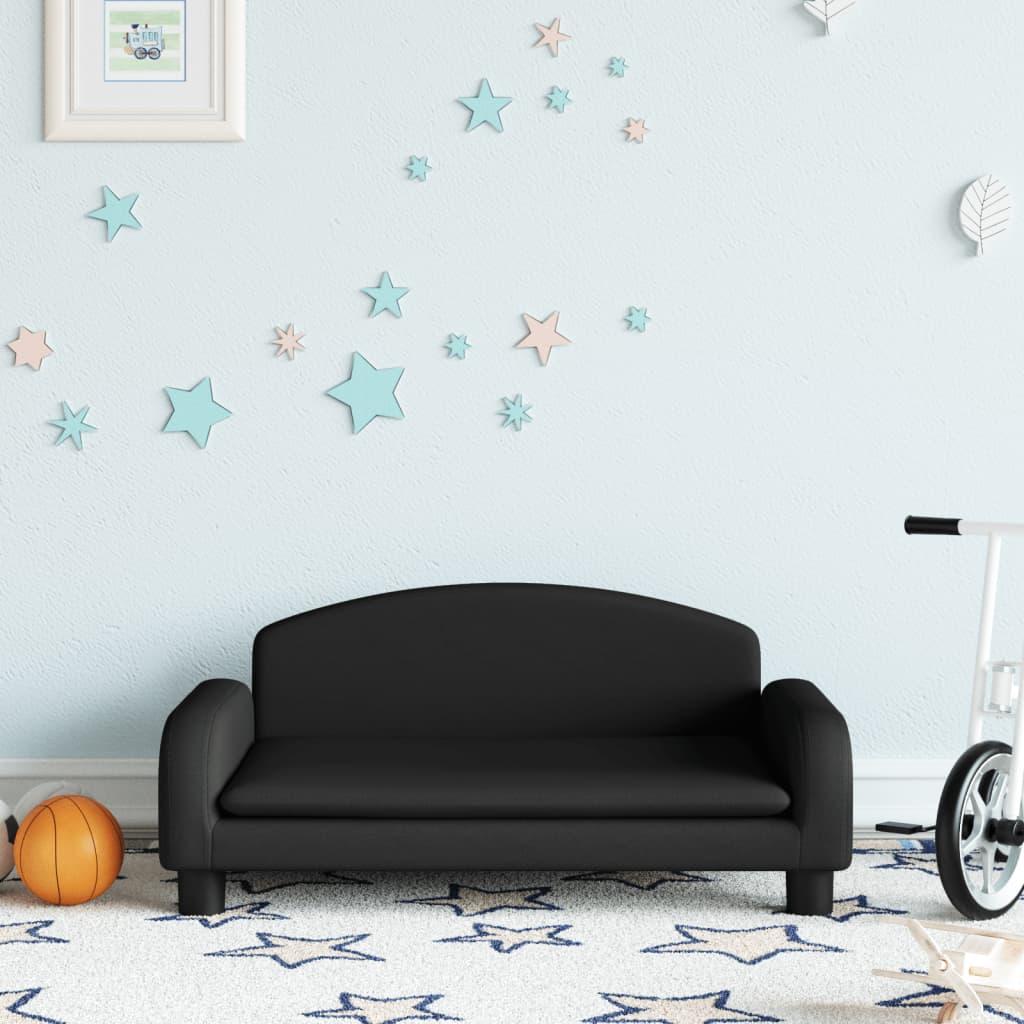 Sofa til børn 70x45x30 cm stof sort