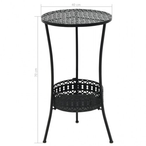 Bistrobord i metal med bundkurv - Ø40 × H70 cm, sort