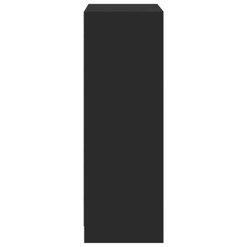 Reol med LED 72x34x100 cm konstrueret træ sort