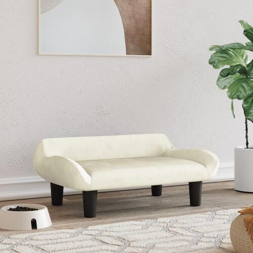 Hundeseng 70x40x24 cm velour cremefarvet