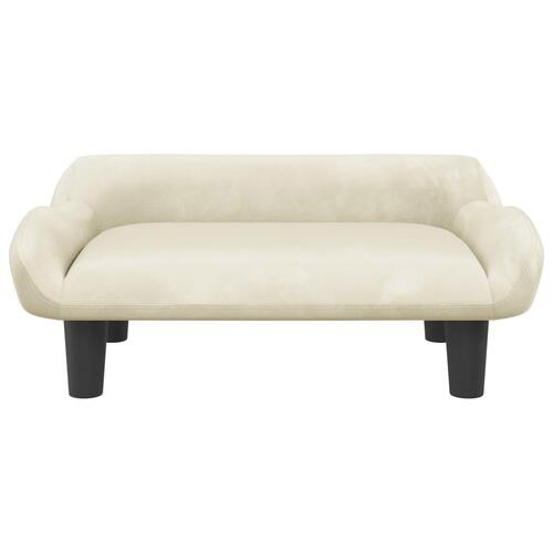 Hundeseng 70x40x24 cm velour cremefarvet