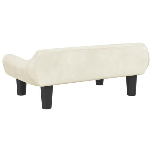 Hundeseng 70x40x24 cm velour cremefarvet