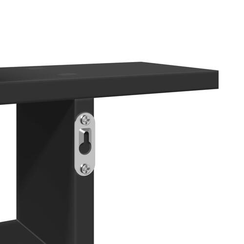Væghængte kubehylder 2 stk. 50x12x50 cm konstrueret træ sort