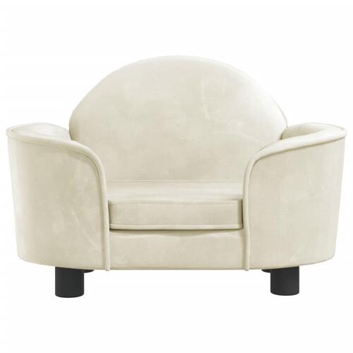 Hundeseng 66x40x45 cm velour cremefarvet