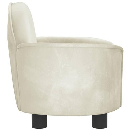 Hundeseng 66x40x45 cm velour cremefarvet