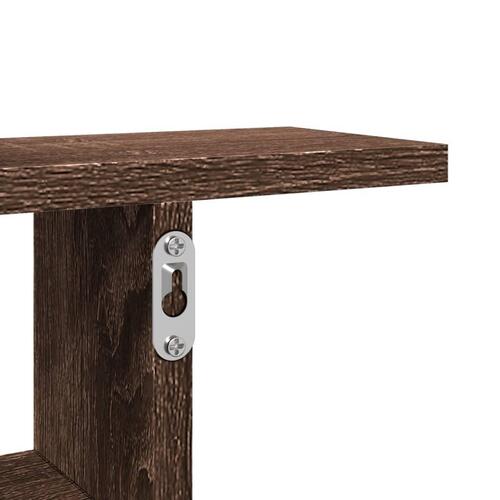 Væghylder 2 stk. 50x12x50 cm konstrueret træ brun egetræsfarve