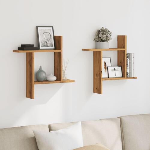 Plantestativer 2 stk. 50x12x50 cm konstrueret træ egetræsfarve