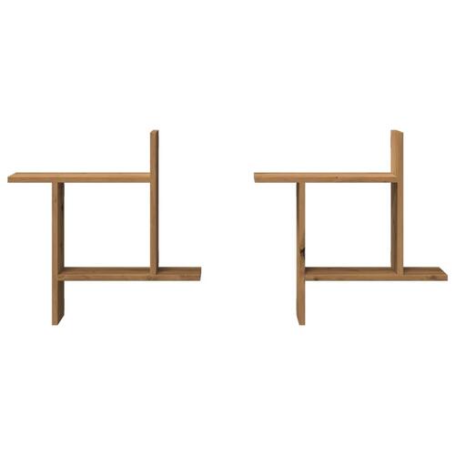 Plantestativer 2 stk. 50x12x50 cm konstrueret træ egetræsfarve