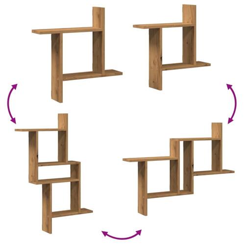 Plantestativer 2 stk. 50x12x50 cm konstrueret træ egetræsfarve