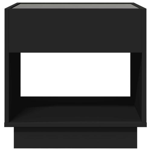 Sofabord med Infinity LED-lys 50x50x50 cm sort