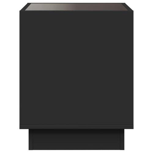 Sofabord med Infinity LED-lys 50x50x50 cm sort