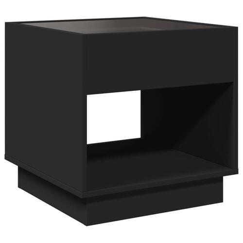 Sofabord med Infinity LED-lys 50x50x50 cm sort