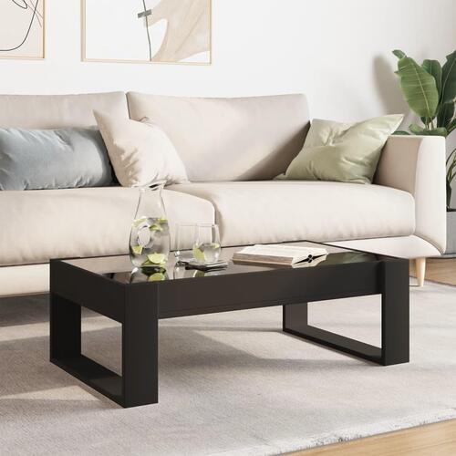 Sofabord med Infinity LED-lys 90x53x30 cm sort
