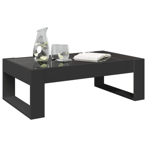 Sofabord med Infinity LED-lys 90x53x30 cm sort