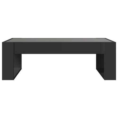 Sofabord med Infinity LED-lys 90x53x30 cm sort