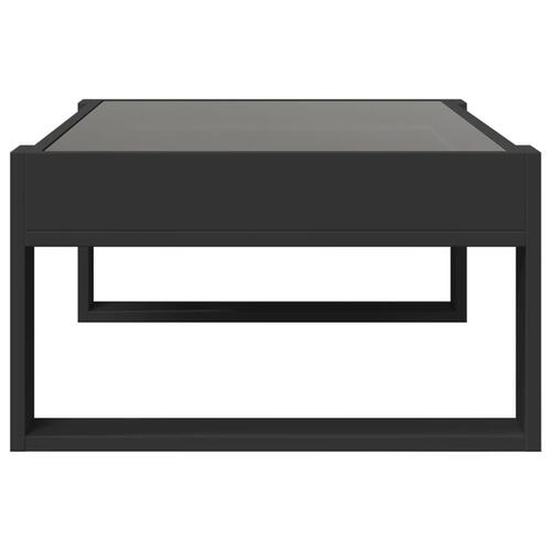 Sofabord med Infinity LED-lys 90x53x30 cm sort