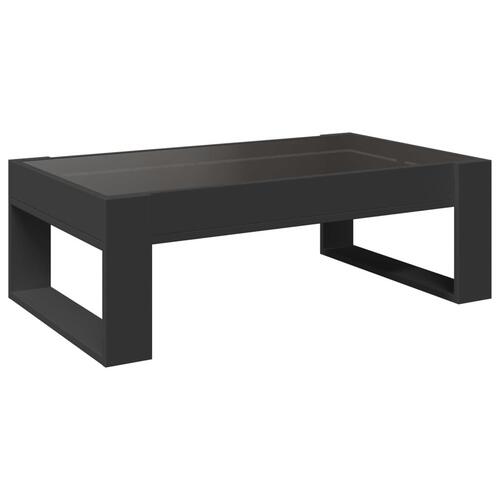 Sofabord med Infinity LED-lys 90x53x30 cm sort