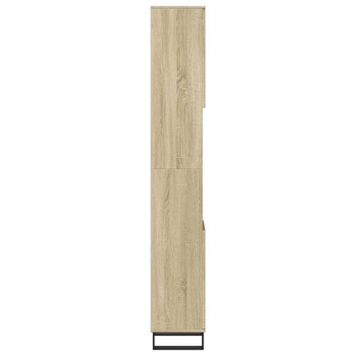 Badeværelsesskab 30x30x190 cm konstrueret træ sonoma-eg