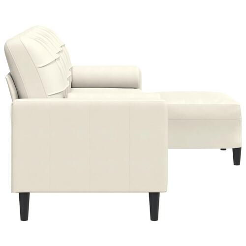 3-personers sofa med fodskammel 210 cm velour cremefarvet