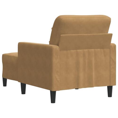 Sofastol med fodskammel 60 cm velour brun