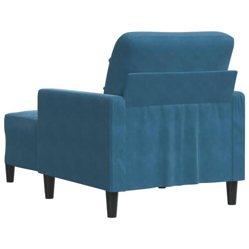 Sofastol med fodskammel 60 cm velour blå