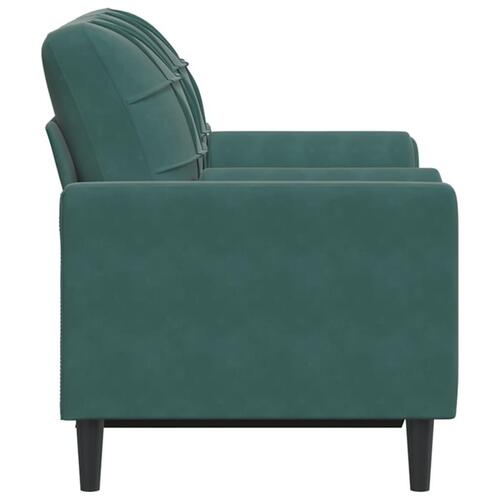 2-personers sofa med pyntepuder 120 cm velour mørkegrøn
