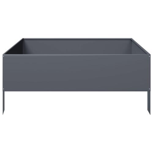 Højbed 100x100x25 cm stål antracitgrå