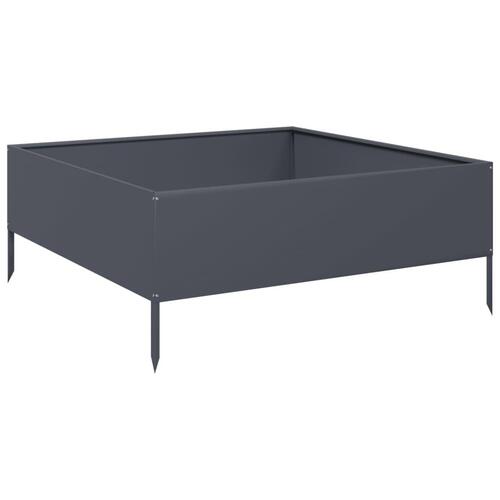 Højbed 100x100x25 cm stål antracitgrå