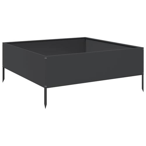 Højbed 100x100x25 cm stål sort