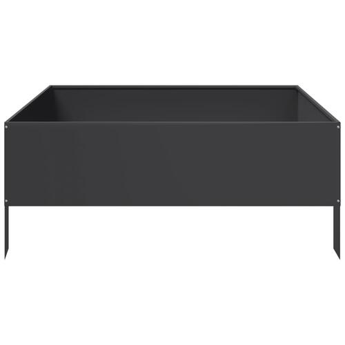 Højbed 100x100x25 cm stål sort