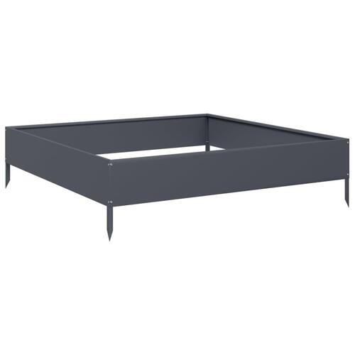 Højbed 100x100x26 cm stål antracitgrå